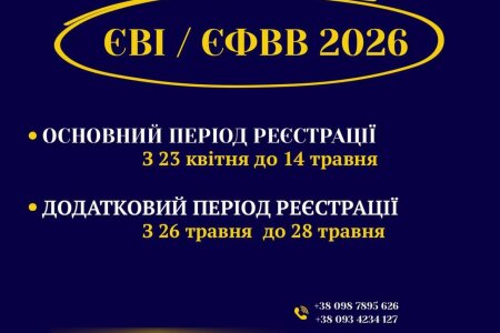 Реєстрація вступників в магістратуру для складання ЄВІ та ЄФВВ
